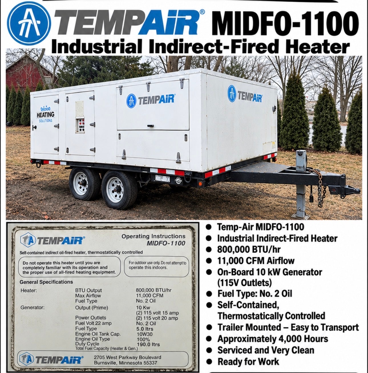 2016 Tempair Midfo 1100 Other — Used